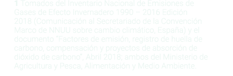 1 Tomados del Inventario Nacional de Emisiones de Gases de Efecto Invernadero 1990   2016 Edici n 2018  Comunicaci n    