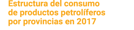 Estructura del consumo de productos petrol feros por provincias en 2017 