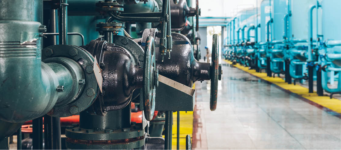 steel pipelines and cables in a plant Industrial zone 