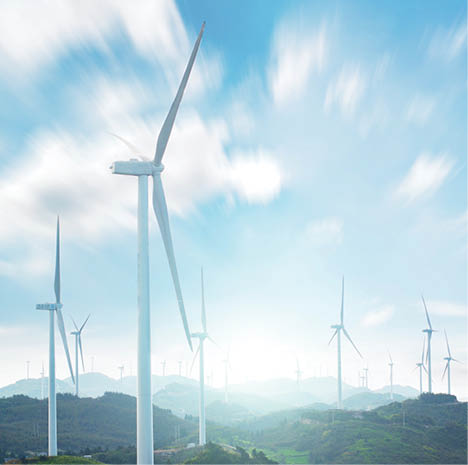 wind turbines in Oiz eolic park  Basque Country