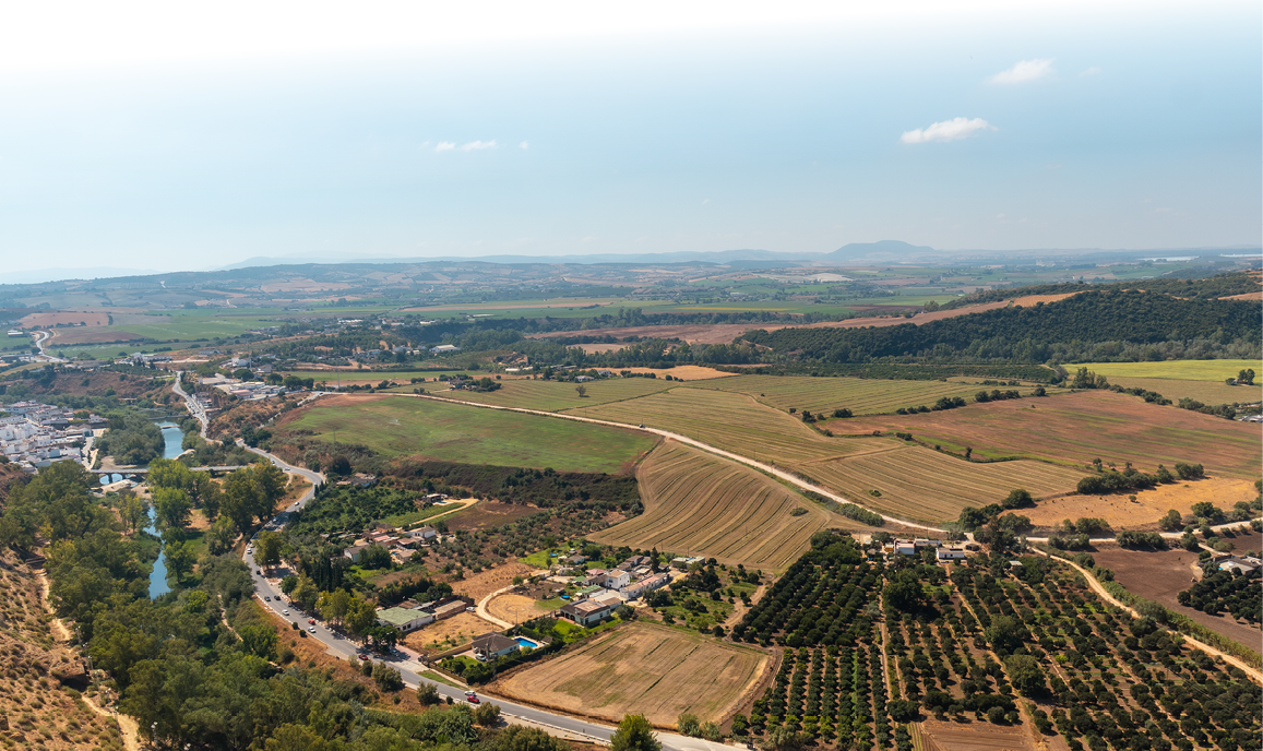 View from the viewpoint of Arcos de la Frontera in Cadiz, Andalusia