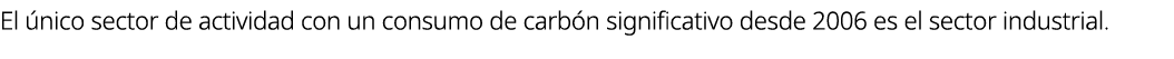 El nico sector de actividad con un consumo de carb n significativo desde 2006 es el sector industrial.