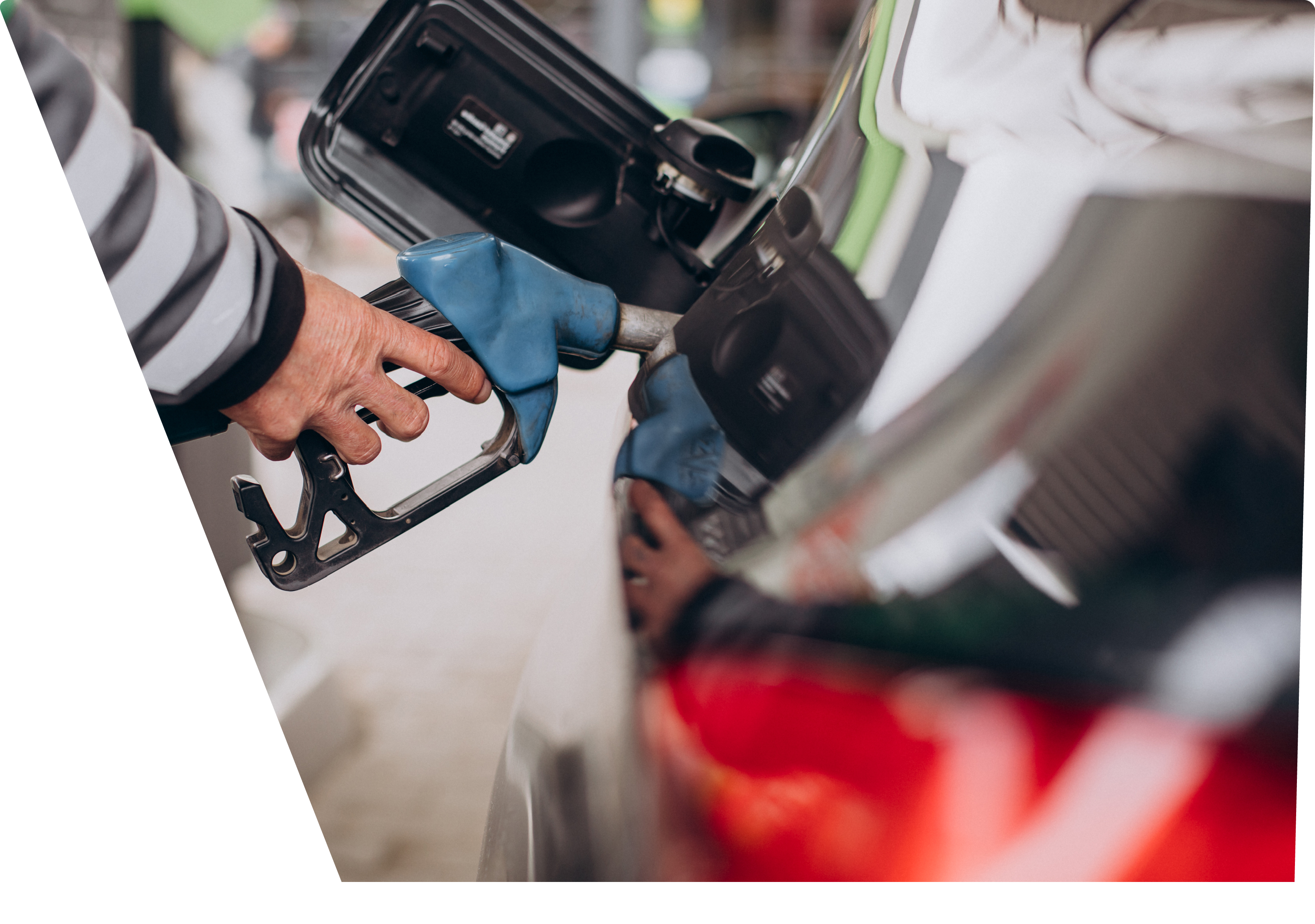 Car refueling at fuel station