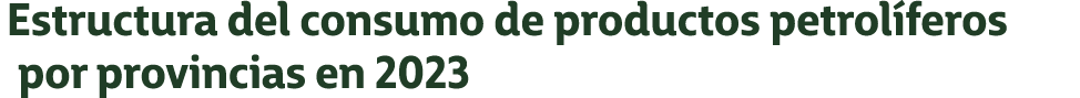Estructura del consumo de productos petrol feros por provincias en 2023