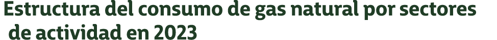 Estructura del consumo de gas natural por sectores de actividad en 2023
