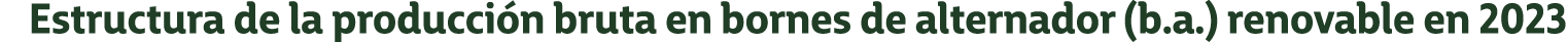Estructura de la producci n bruta en bornes de alternador (b.a.) renovable en 2023