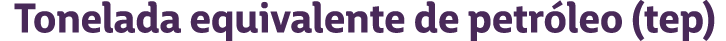 Tonelada equivalente de petr leo (tep) 