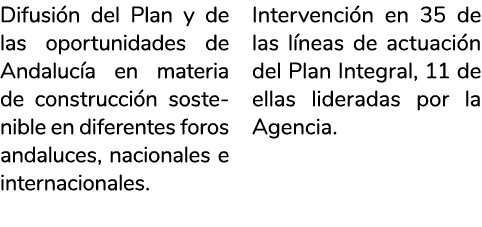 Difusi n del Plan y de las oportunidades de Andaluc a en materia de construcci n sostenible en diferentes foros andal   