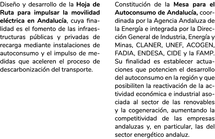 Dise o y desarrollo de la Hoja de Ruta para impulsar la movilidad el ctrica en Andaluc a  cuya finalidad es el foment   