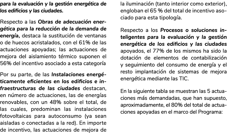 para la evaluaci n y la gesti n energ tica de los edificios y las ciudades  Respecto a las Obras de adecuaci n energ    