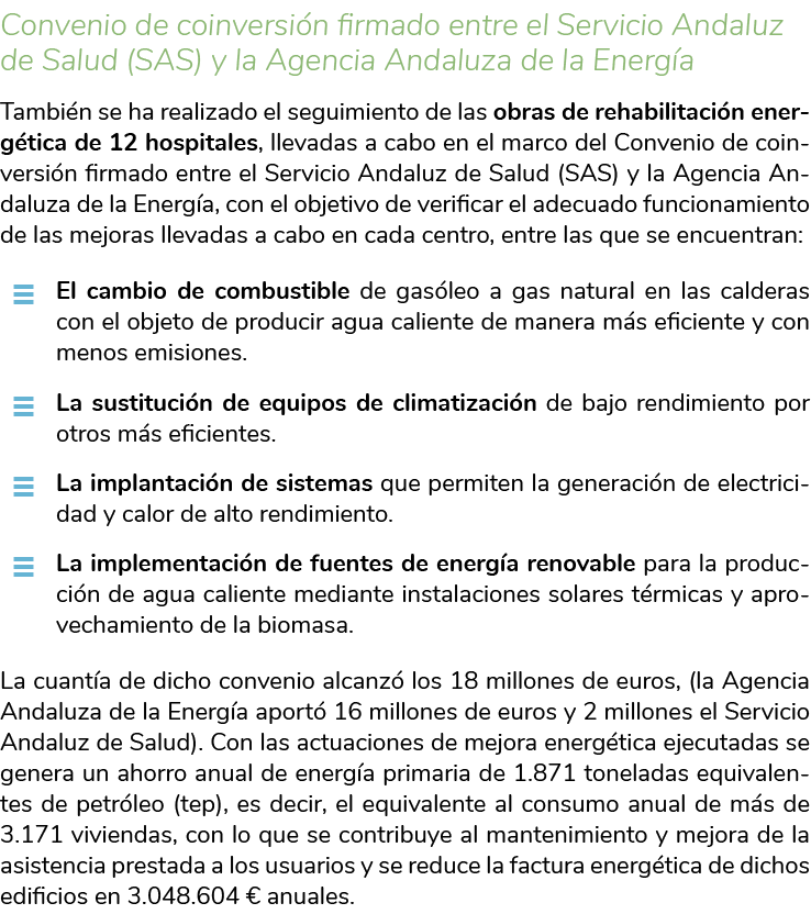 Convenio de coinversi n firmado entre el Servicio Andaluz de Salud  SAS  y la Agencia Andaluza de la Energ a Tambi n    