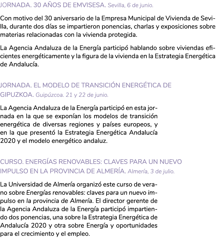 JORNADA  30 a os de EMVISESA  Sevilla  6 de junio  Con motivo del 30 aniversario de la Empresa Municipal de Vivienda    