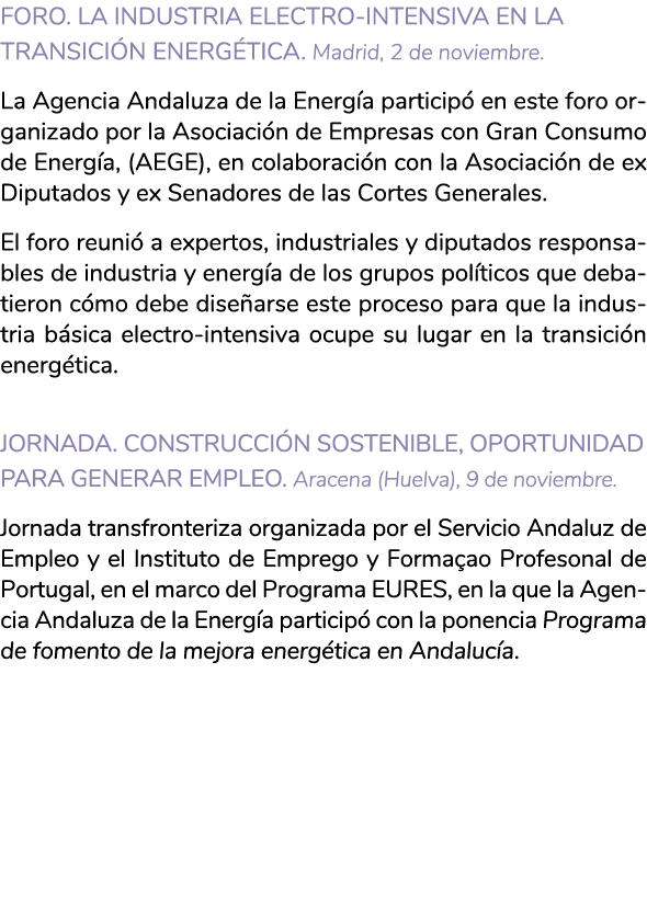FORO  La industria electro-intensiva en la transici n energ tica  Madrid  2 de noviembre  La Agencia Andaluza de la E   