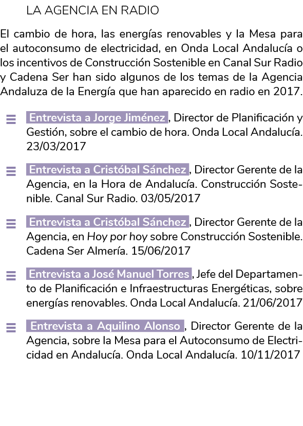 La Agencia en Radio El cambio de hora  las energ as renovables y la Mesa para el autoconsumo de electricidad  en Onda   