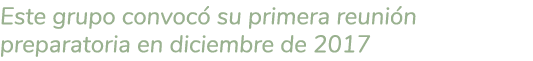 Este grupo convoc  su primera reuni n preparatoria en diciembre de 2017