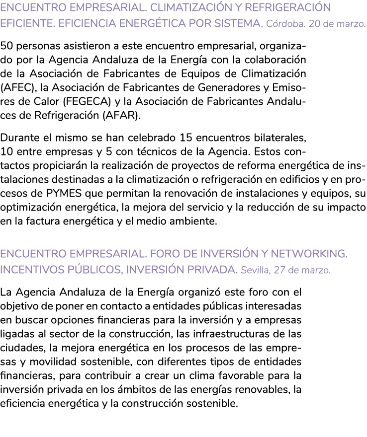 ENCUENTRO EMPRESARIAL  Climatizaci n y refrigeraci n eficiente  Eficiencia energ tica por sistema  C rdoba  20 de mar   