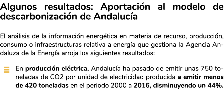 Algunos resultados  Aportaci n al modelo de descarbonizaci n de Andaluc a El an lisis de la informaci n energ tica en   