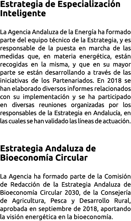 Estrategia de Especializaci n Inteligente La Agencia Andaluza de la Energ a ha formado parte del equipo t cnico de la   