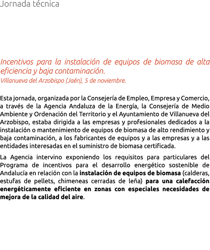Jornada t cnica Incentivos para la instalaci n de equipos de biomasa de alta eficiencia y baja contaminaci n  Villanu   