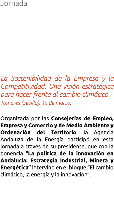 Jornada La Sostenibilidad de la Empresa y la Competitividad  Una visi n estrat gica para hacer frente al cambio clim    