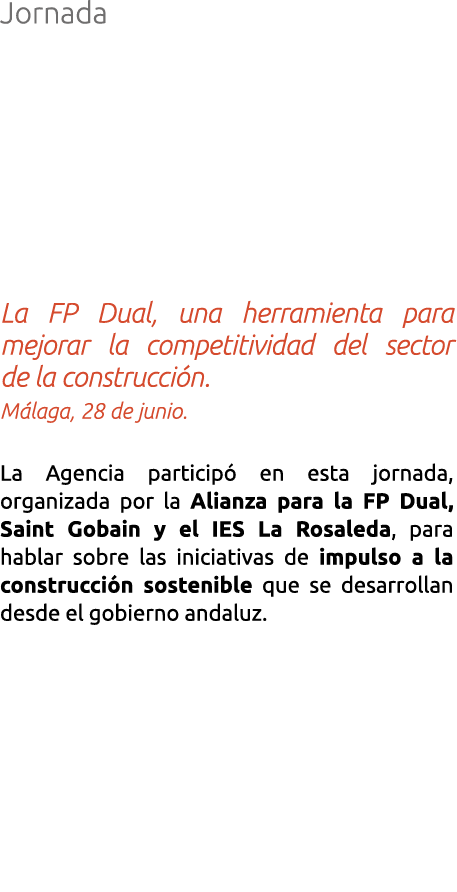 Jornada La FP Dual  una herramienta para mejorar la competitividad del sector       de la construcci n  M laga  28 de   