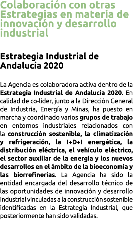 Colaboraci n con otras Estrategias en materia de innovaci n y desarrollo industrial Estrategia Industrial de Andaluc    