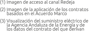  1  Imagen de acceso al canal Redeja  2  Imagen de la aplicaci n de los contratos basados en el Acuerdo Marco  3  Vis   