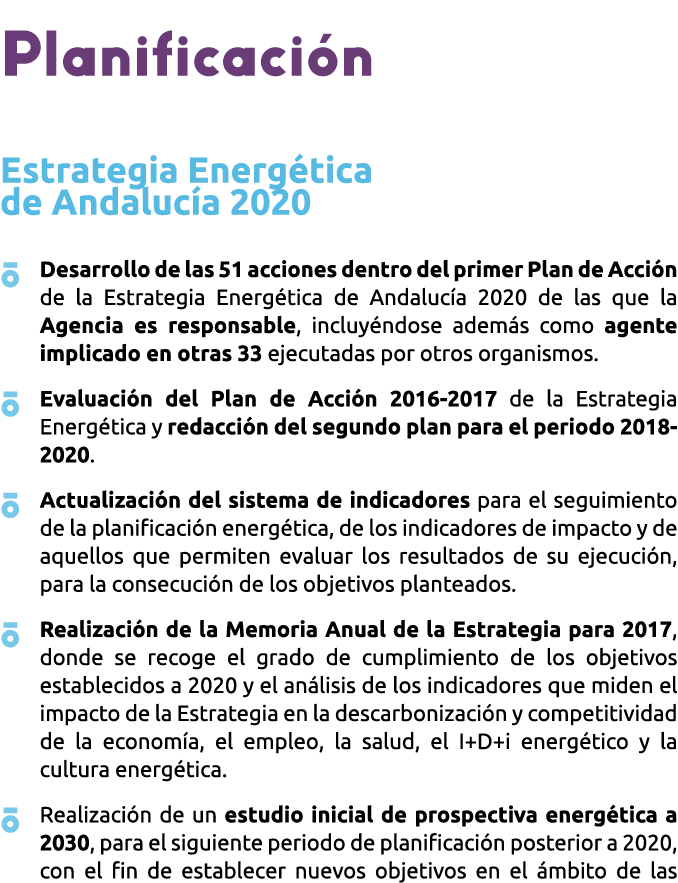 Planificaci n Estrategia Energ tica de Andaluc a 2020 Desarrollo de las 51 acciones dentro del primer Plan de Acci n    