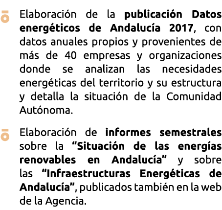   Elaboraci n de la publicaci n Datos energ ticos de Andaluc a 2017  con datos anuales propios y provenientes de m s    