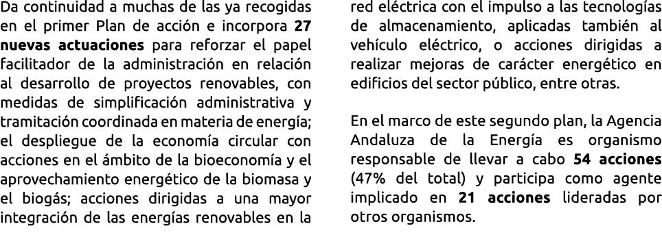 Da continuidad a muchas de las ya recogidas en el primer Plan de acci n e incorpora 27 nuevas actuaciones para reforz   