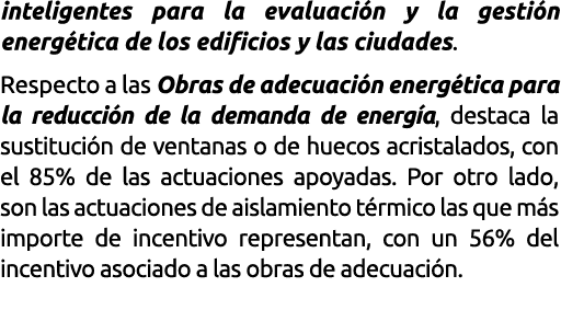 inteligentes para la evaluaci n y la gesti n energ tica de los edificios y las ciudades  Respecto a las Obras de adec   