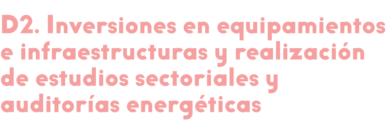  D2  Inversiones en equipamientos e infraestructuras y realizaci n de estudios sectoriales y auditor as energ ticas 
