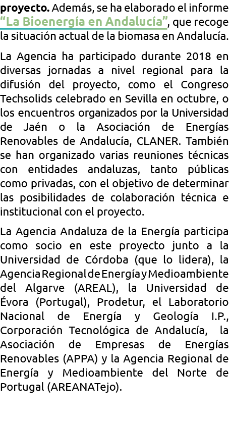 proyecto  Adem s  se ha elaborado el informe  La Bioenerg a en Andaluc a   que recoge la situaci n actual de la bioma   