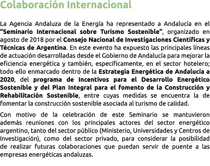 Colaboraci n Internacional La Agencia Andaluza de la Energ a ha representado a Andaluc a en el  Seminario Internacion   