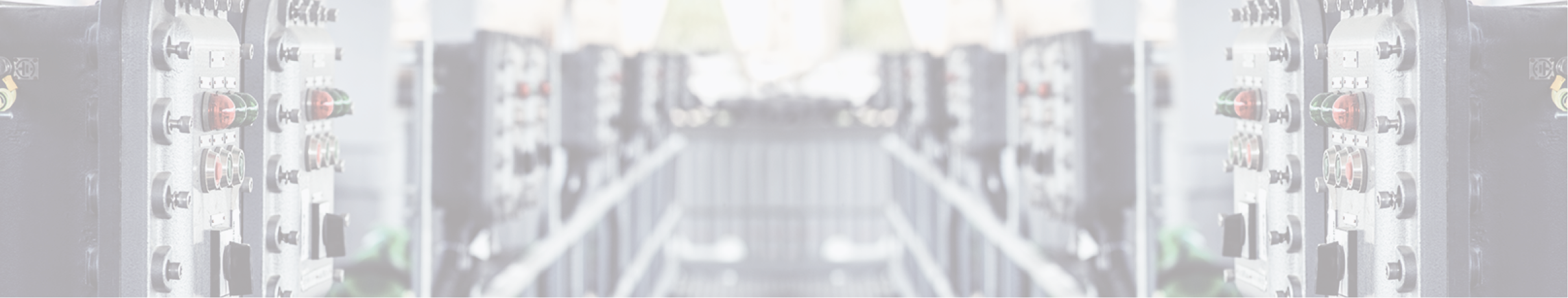 Part of power plant control panel with switches and lamps