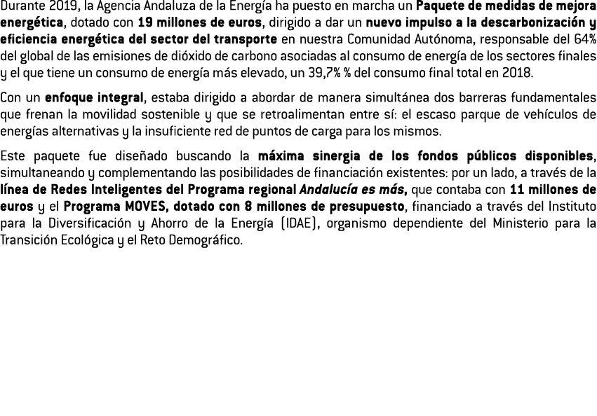 Durante 2019  la Agencia Andaluza de la Energ a ha puesto en marcha un Paquete de medidas de mejora energ tica  dotad   