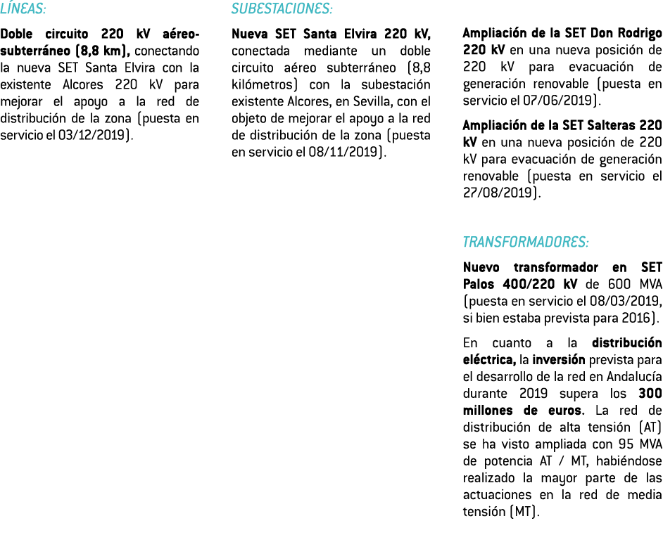 L NEAS  Doble circuito 220 kV a reo-subterr neo  8 8 km   conectando la nueva SET Santa Elvira con la existente Alcor   