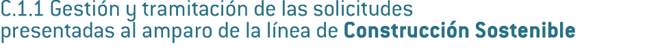 C 1 1 Gesti n y tramitaci n de las solicitudes               presentadas al amparo de la l nea de Construcci n Sosten   