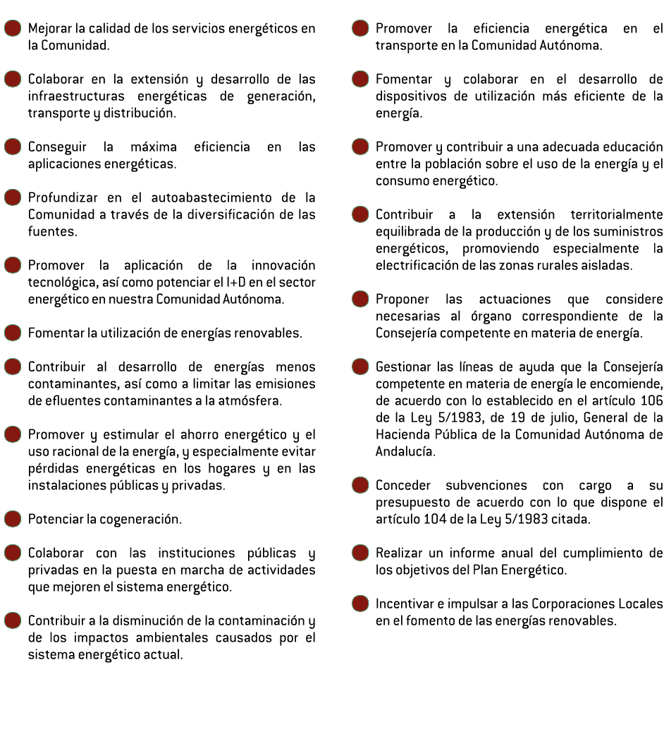  Mejorar la calidad de los servicios energ ticos en la Comunidad    Colaborar en la extensi n y desarrollo de las in   