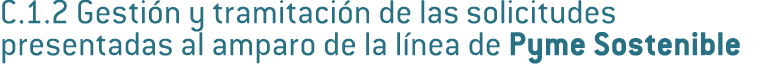 C 1 2 Gesti n y tramitaci n de las solicitudes presentadas al amparo de la l nea de Pyme Sostenible 
