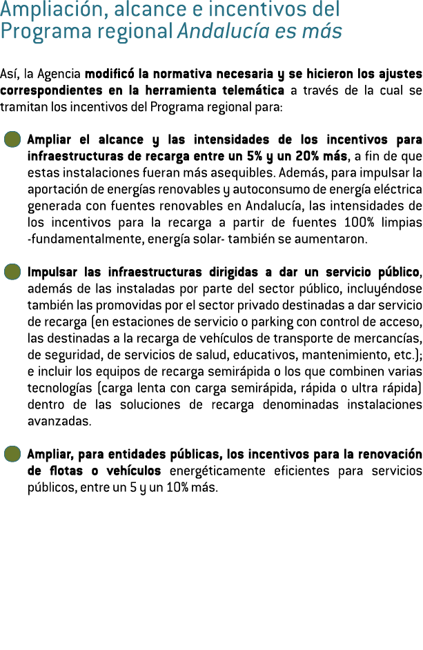 Ampliaci n  alcance e incentivos del Programa regional Andaluc a es m s As   la Agencia modific  la normativa necesar   