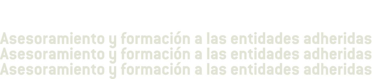Asesoramiento y formaci n a las entidades adheridas Asesoramiento y formaci n a las entidades adheridas Asesoramiento   