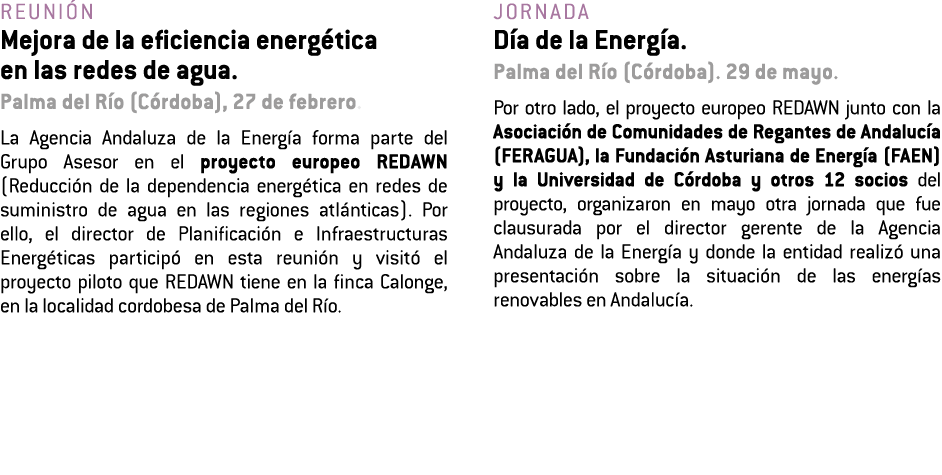 Reuni n Mejora de la eficiencia energ tica en las redes de agua  Palma del R o  C rdoba   27 de febrero  La Agencia A   