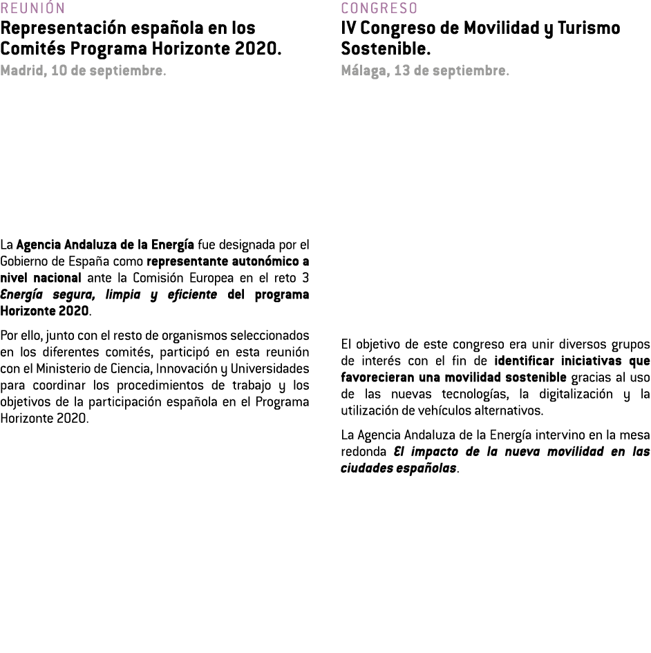 Reuni n Representaci n espa ola en los Comit s Programa Horizonte 2020  Madrid  10 de septiembre  La Agencia Andaluza   