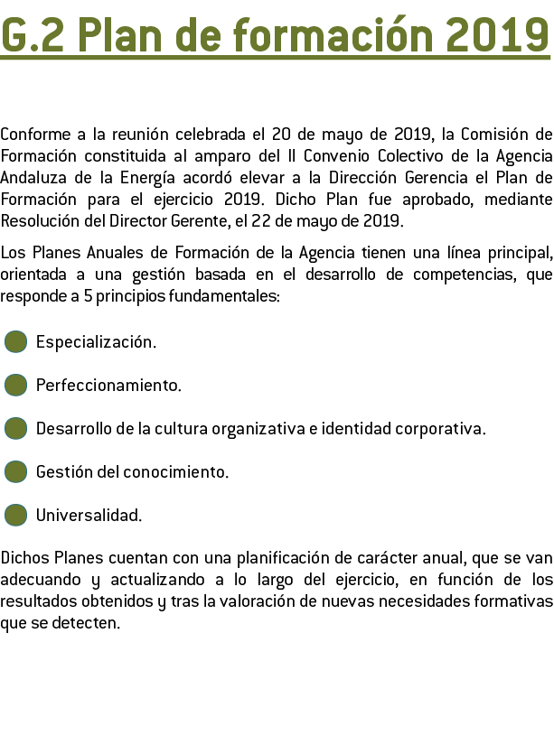  G 2 Plan de formaci n 2019 Conforme a la reuni n celebrada el 20 de mayo de 2019  la Comisi n de Formaci n constitui   