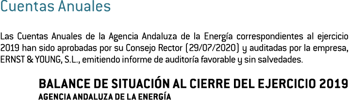 Cuentas Anuales Las Cuentas Anuales de la Agencia Andaluza de la Energ a correspondientes al ejercicio 2019 han sido    