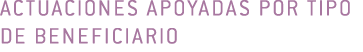 Actuaciones apoyadas por tipo de beneficiario