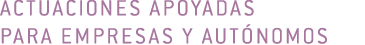 Actuaciones apoyadas         para empresas y aut nomos