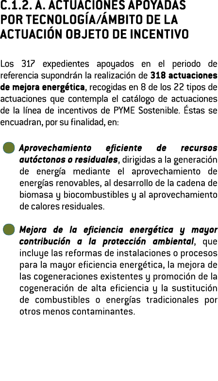 C 1 2  A  ACTUACIONES APOYADAS POR TECNOLOG A  MBITO DE LA ACTUACI N OBJETO DE INCENTIVO Los 317 expedientes apoyados   