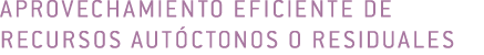 APROVECHAMIENTO EFICIENTE DE RECURSOS AUT CTONOS O RESIDUALES